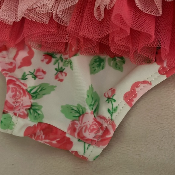 Little me floral tutu swimsuit size 6-9 months - Picture 4 of 4